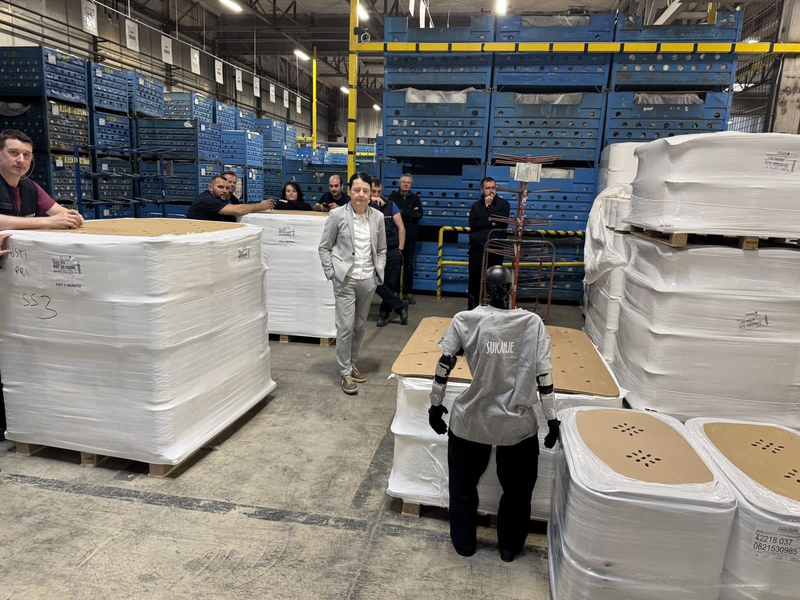 Robot on the production floor · Aquafil