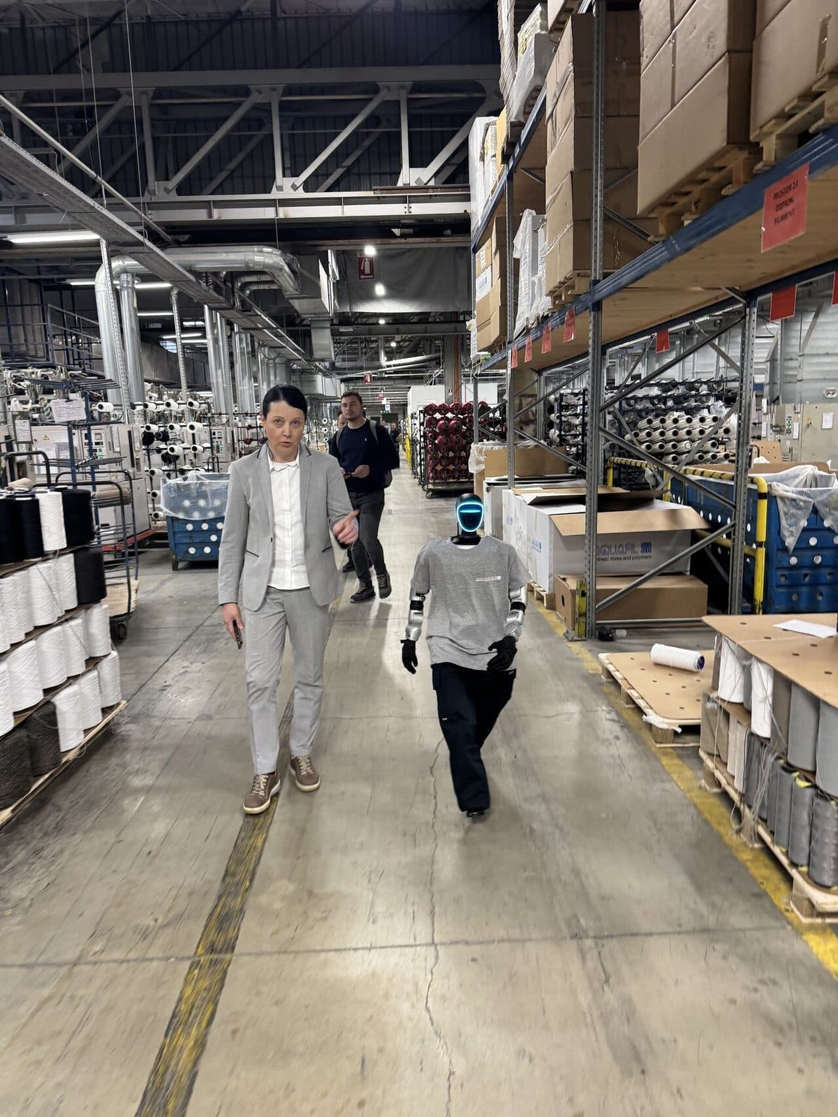 Robot on the production floor · Aquafil