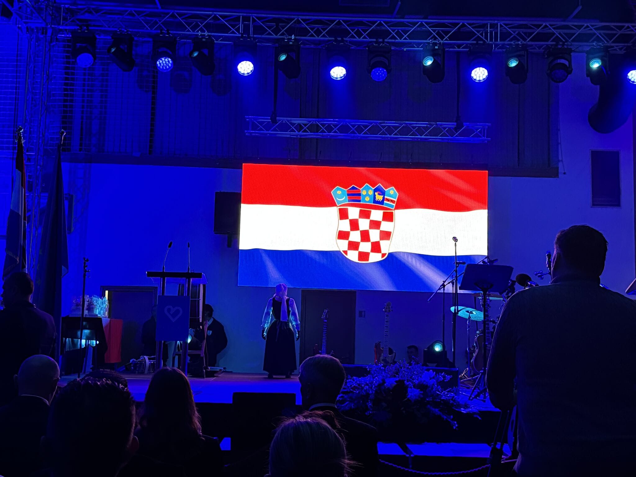 Stage with the Croatian flag at the Day of the City of Biograd na Moru