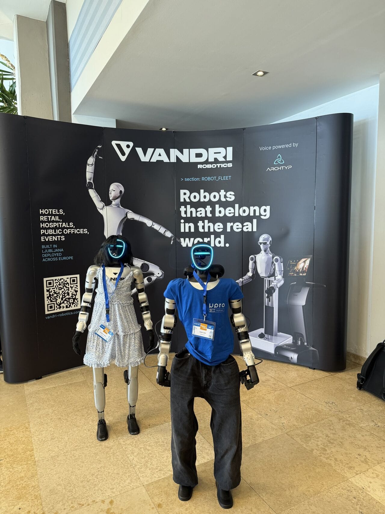 Humanoid robots Tonka and Jože together at MIPRO 2026