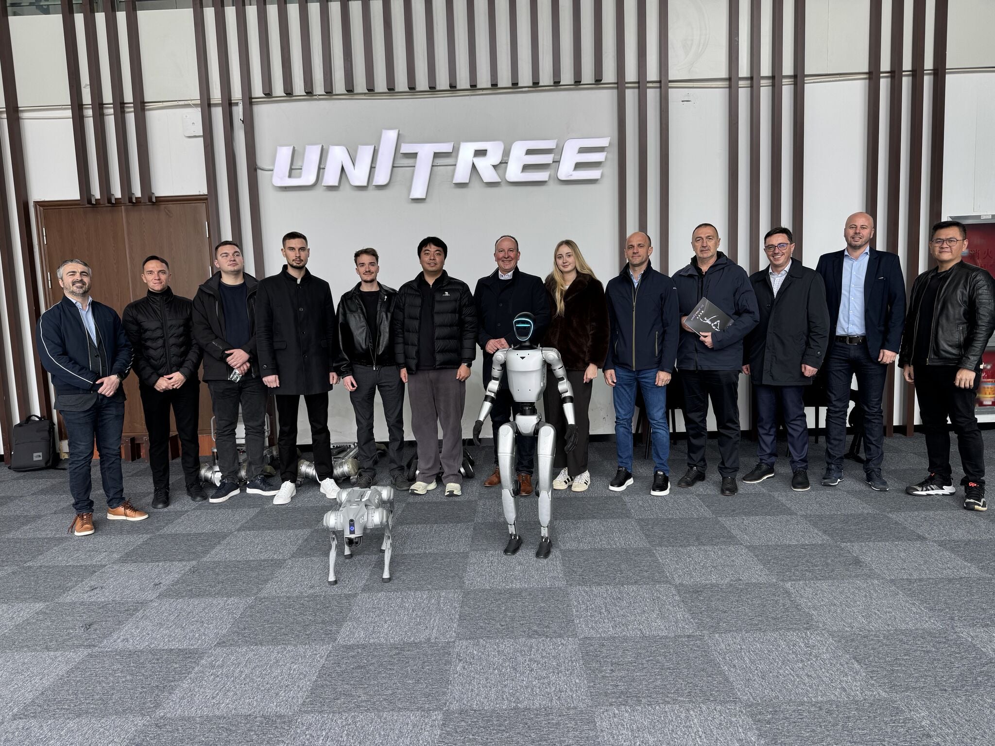 Vandri Robotics delegation at Unitree Robotics headquarters in Hangzhou